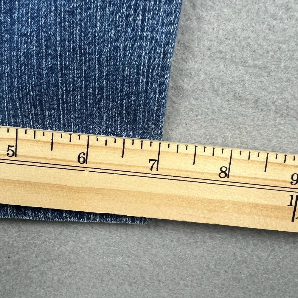 Vintage Bill Blass Women 14P Blue Wash Straight Leg Stretch Slub Denim Jeans UAE - Picture 9 of 9